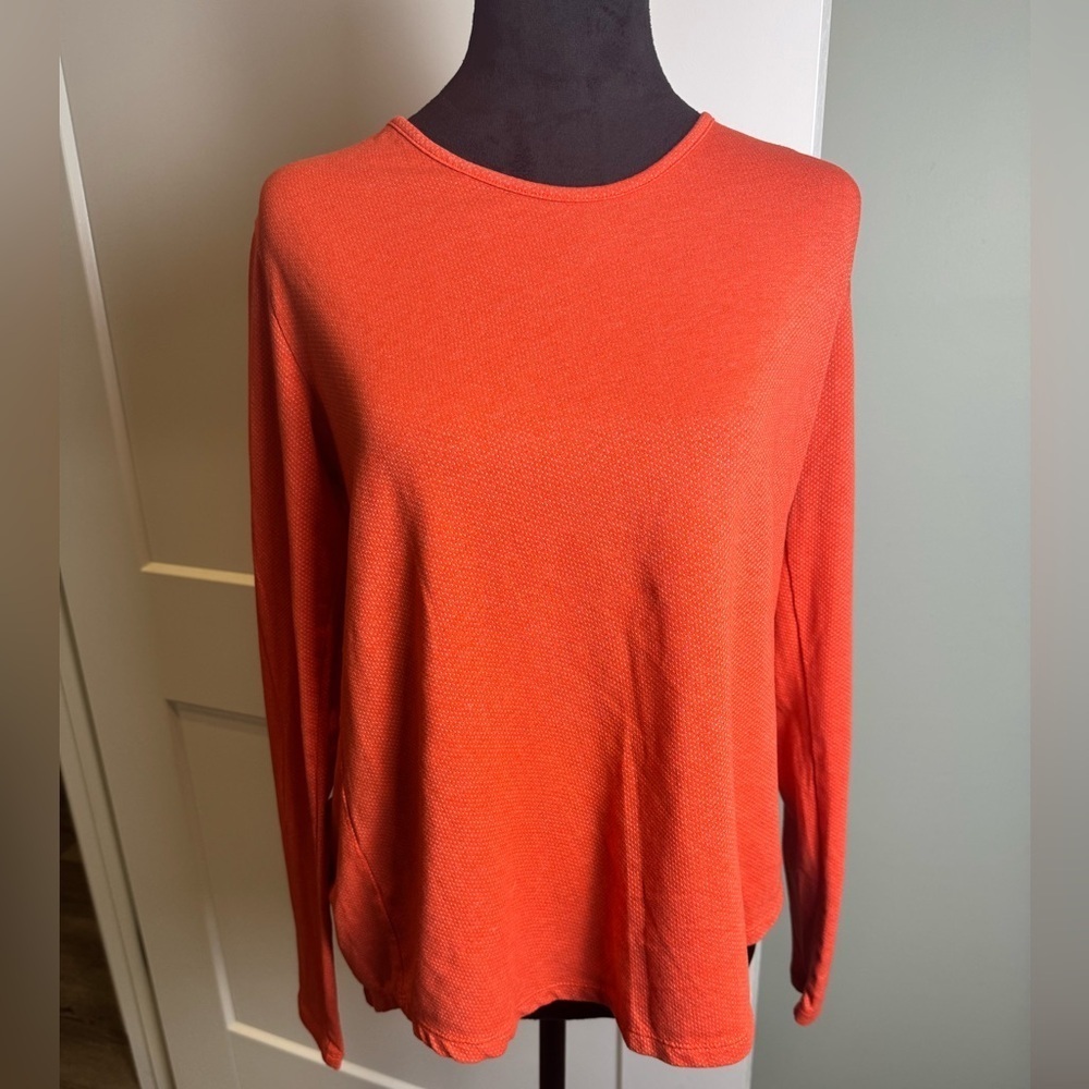 Under Armour Long Sleeve Workout Tee cut out back orange
